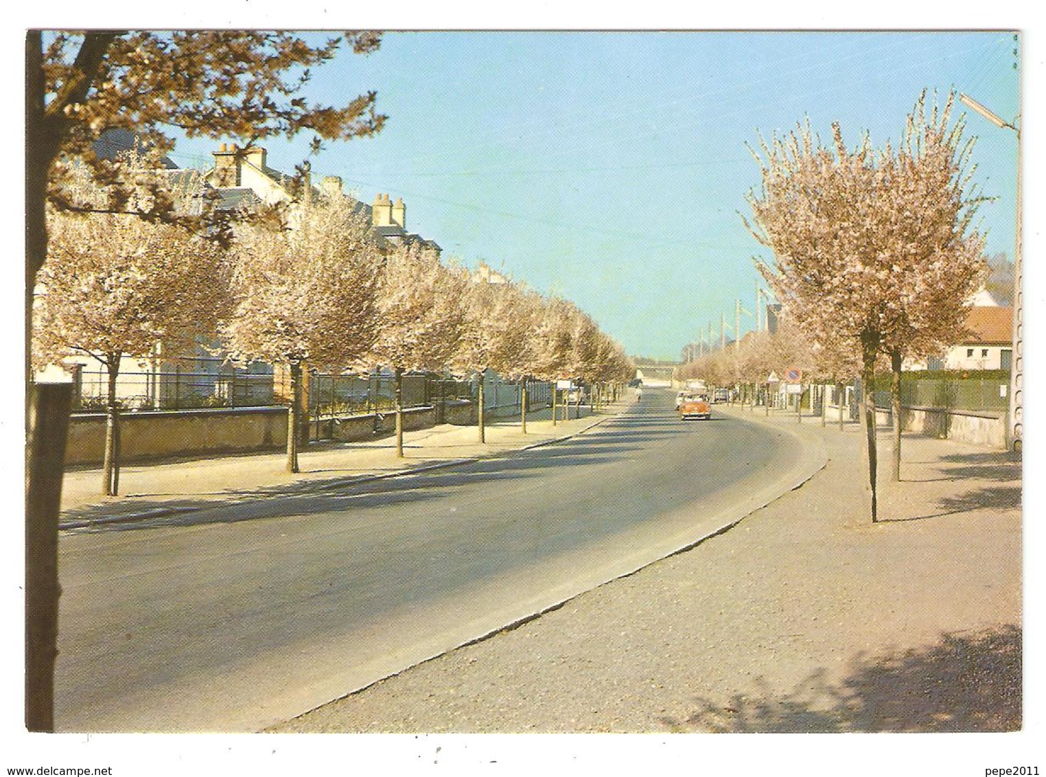 CPSM 58 NEUVY Sur LOIRE La GRANDE RUE Au Printemps - Voitures Années 70 - Other & Unclassified