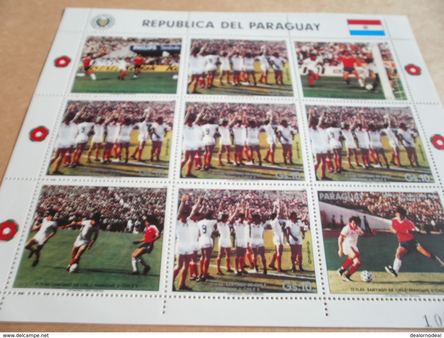 Sheetlet Paraguay 1986 Chile Versus Paraguay Football - Paraguay