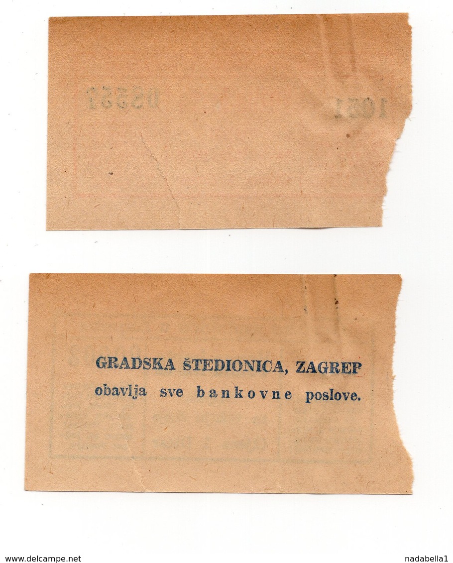 1950? YUGOSLAVIA, CROATIA, ZAGREB CABLE CAR TICKET, ONE FOR UP, ONE FOR DOWN JOURNEY - Other & Unclassified