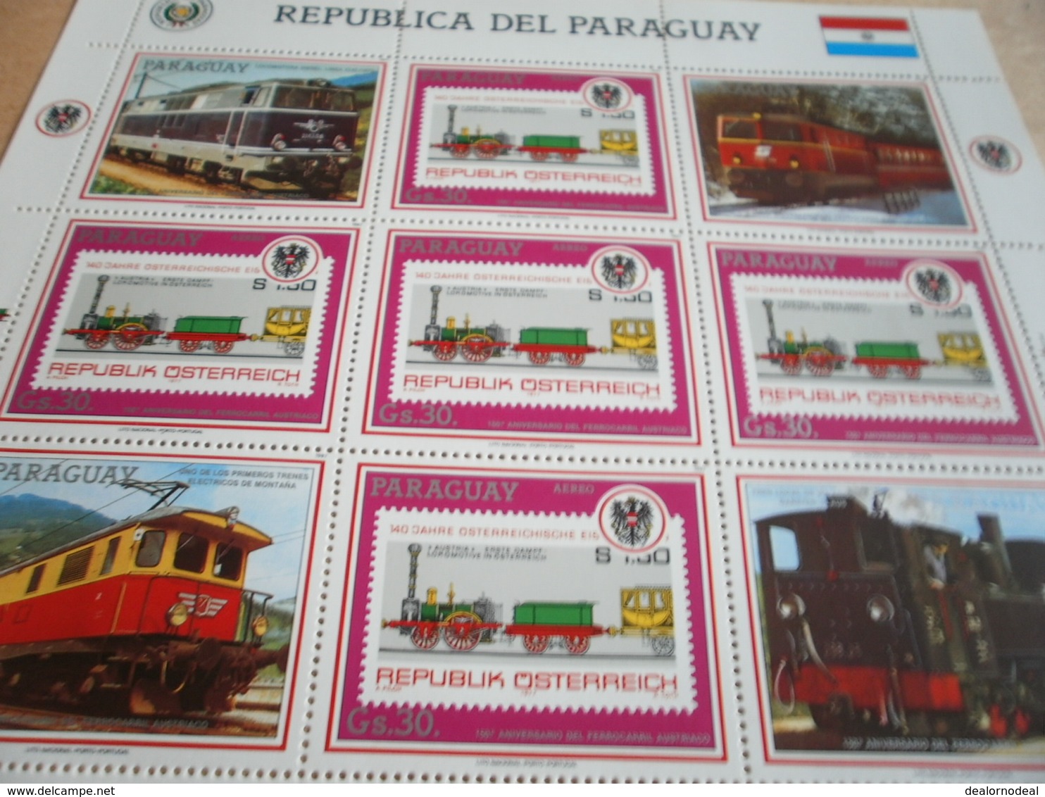 Sheetlet Paraguay 1987 Trains - Paraguay