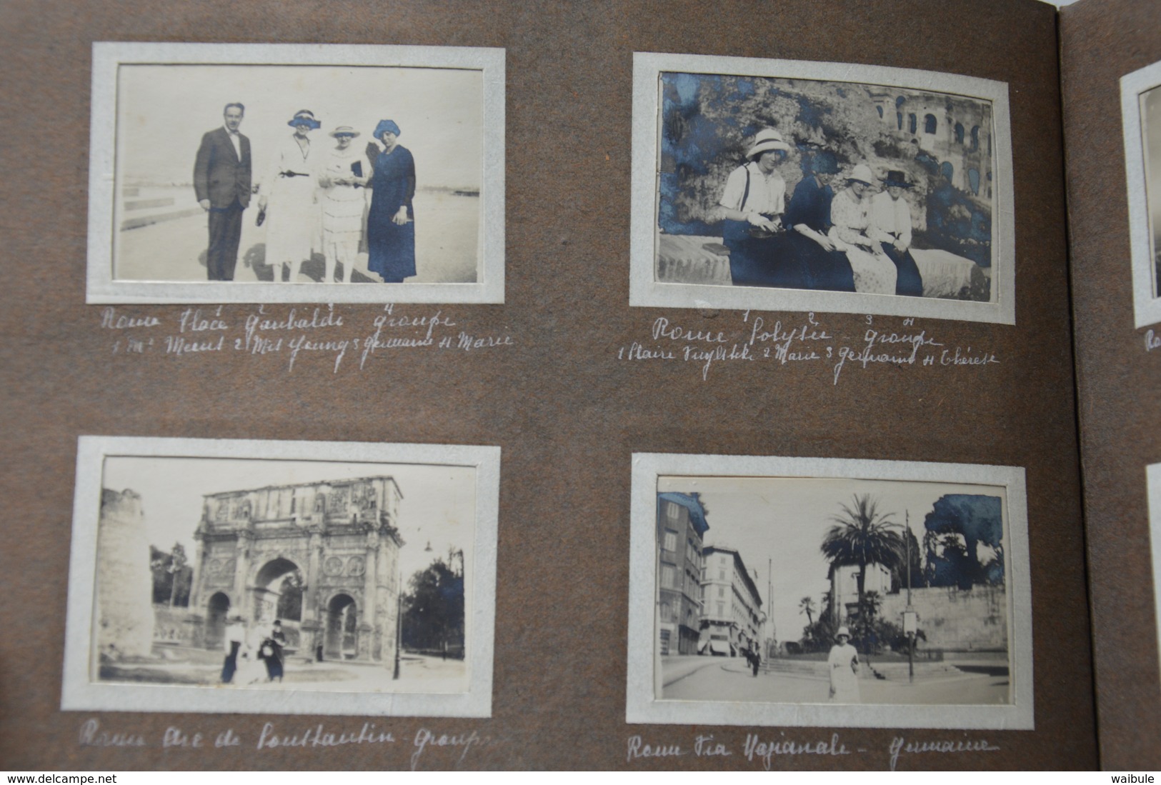 album complet 1921 photos (6.5 x 4) Gênes Rome Florence Capri Venise Tivoli Tyrol