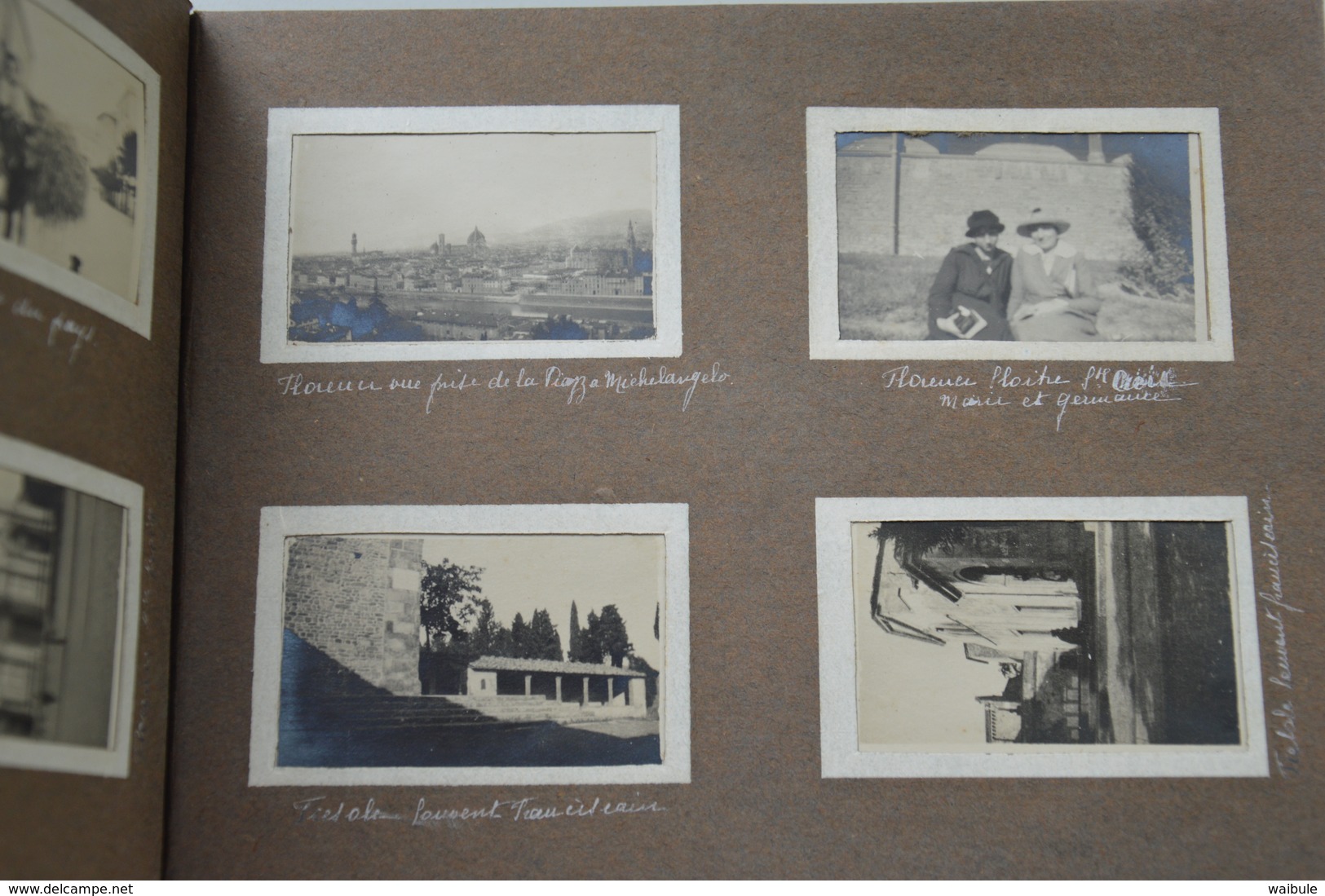 album complet 1921 photos (6.5 x 4) Gênes Rome Florence Capri Venise Tivoli Tyrol