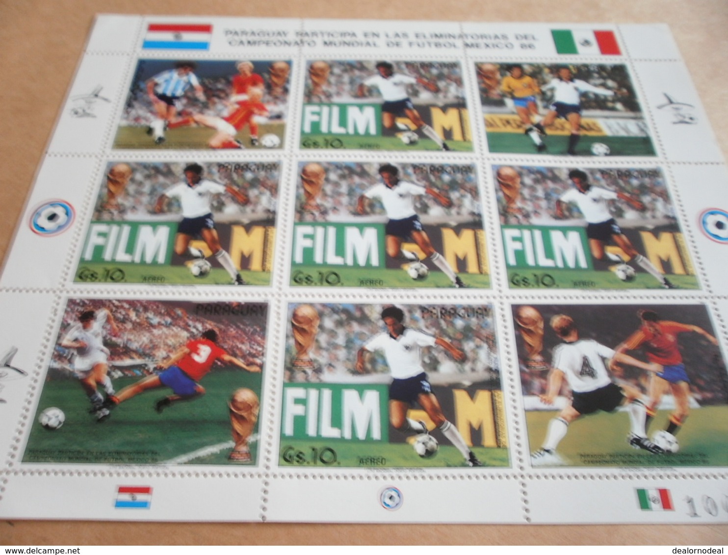 Sheetlet Paraguay 1986 Football World Cup - Paraguay