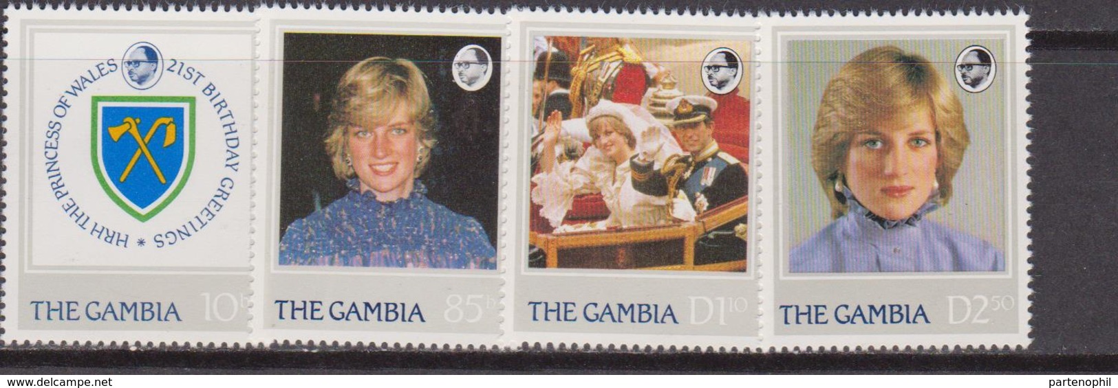 Gambia 1982 Diana  Set MNH - Gambia (1965-...)