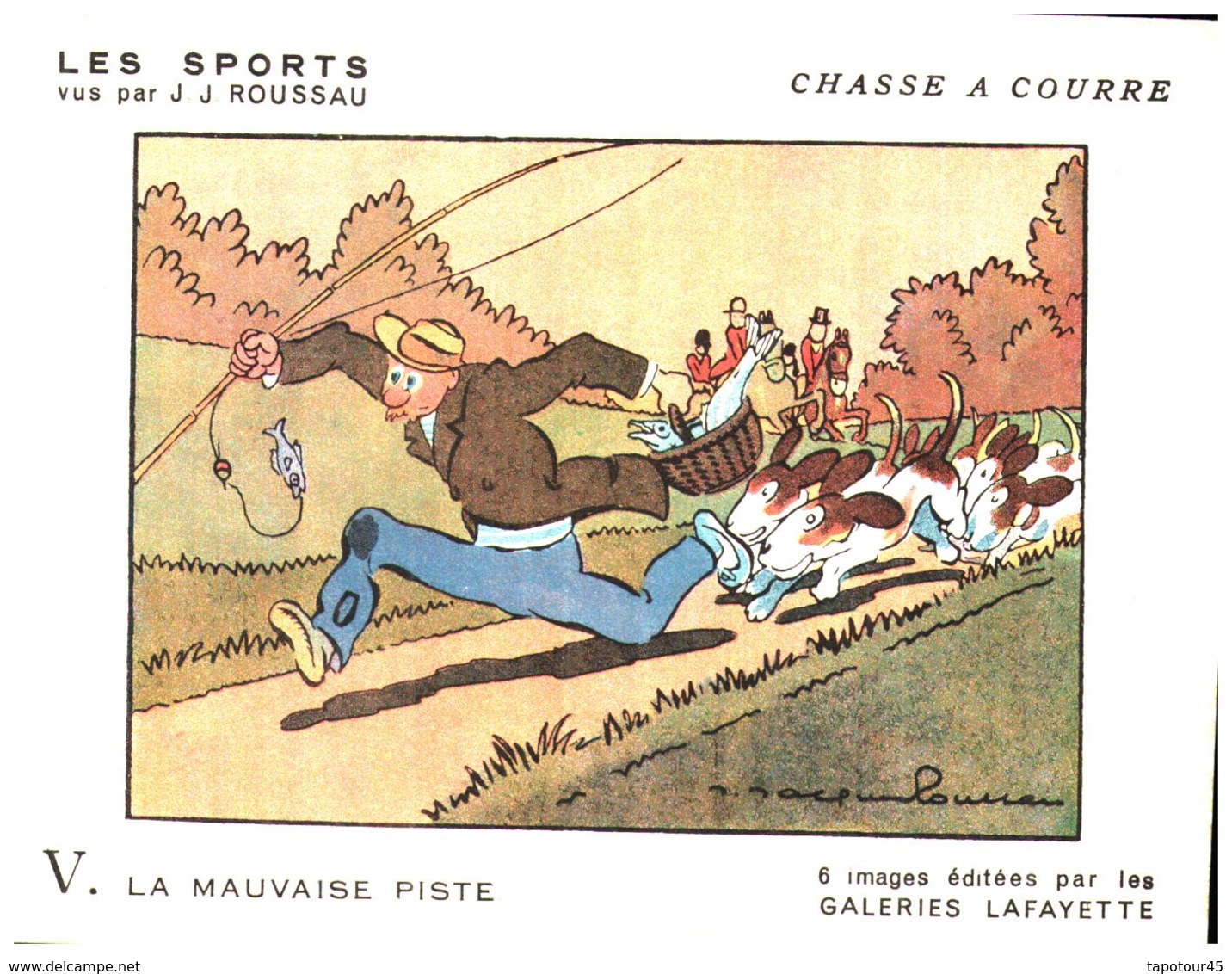 Sp CC G L/  Buvards Les Sports "Chasse A Courre"   Galeries Lafayette (Format 18 X 14) (N= 3) - Sport