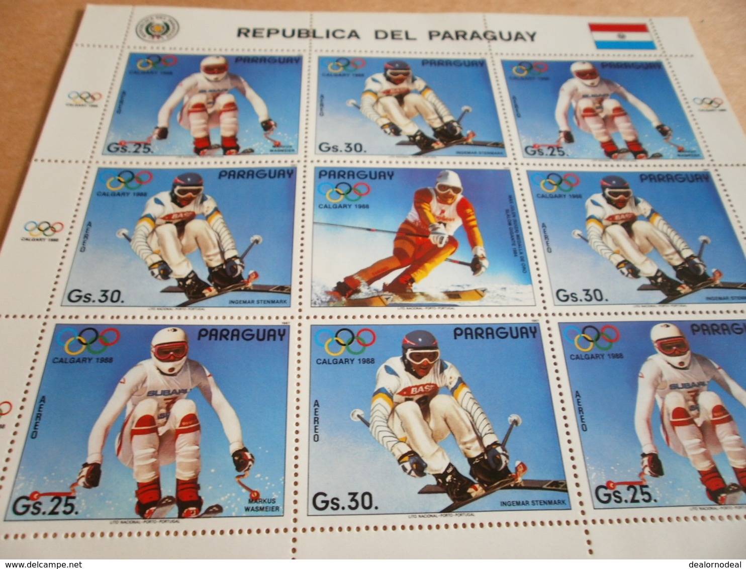 Sheetlet Paraguay 1988 Calgary Olympics Issued 1987 - Paraguay