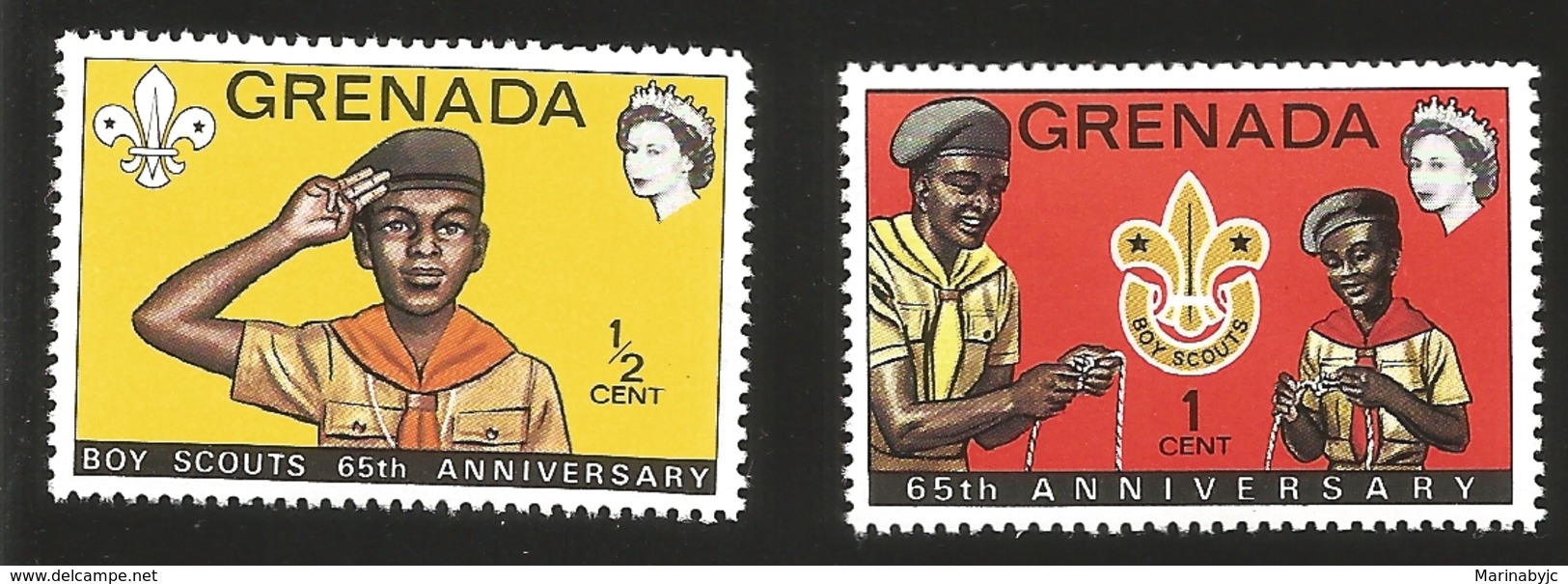 V) 1972 GRANADA, BOY SCOUTS, 65TH ANNIVERSARY OF THE BOY SCOUTS - Grenada (1974-...)