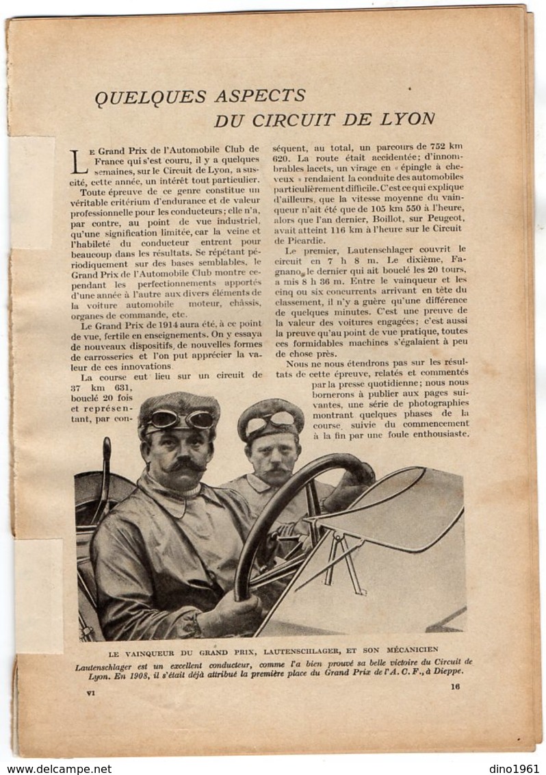 VP14.969 - Sports - Extrait De La Revue La Science Et La Vie : Le Moto Tracteur & Quelques Aspects Du Circuit De LYON - Livres