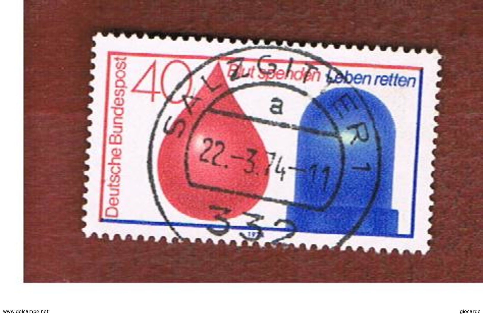 GERMANIA (GERMANY) - SG 1687   - 1974 BLOOD DONOR  -  USED° - Oblitérés