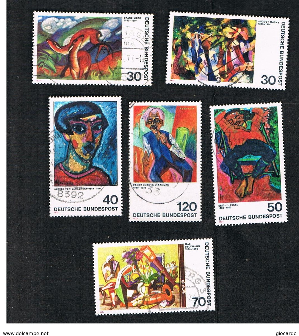 GERMANIA (GERMANY) - SG 1688.1693   - 1974  GERMAN EXPRESSIONIST PAINTINGS (COMPLET SET OF 6) -  USED° - Usati