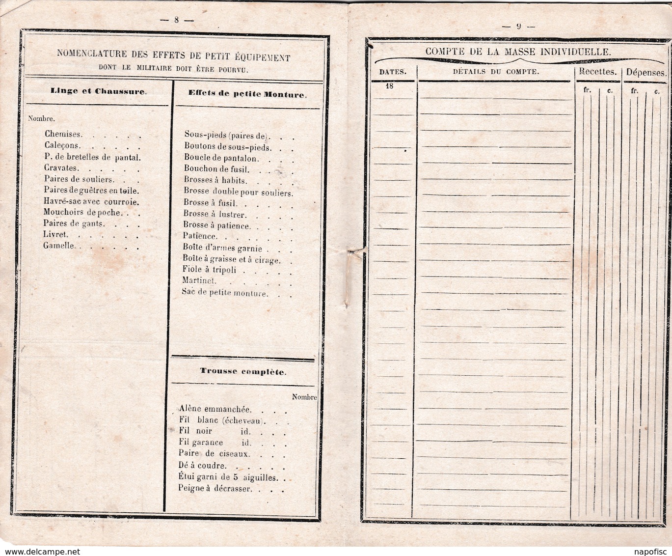 Livret De Garde Nationale Mobilisée De Vendée 1 ère Légion La Roche-sur-Yon 1870 - Documents