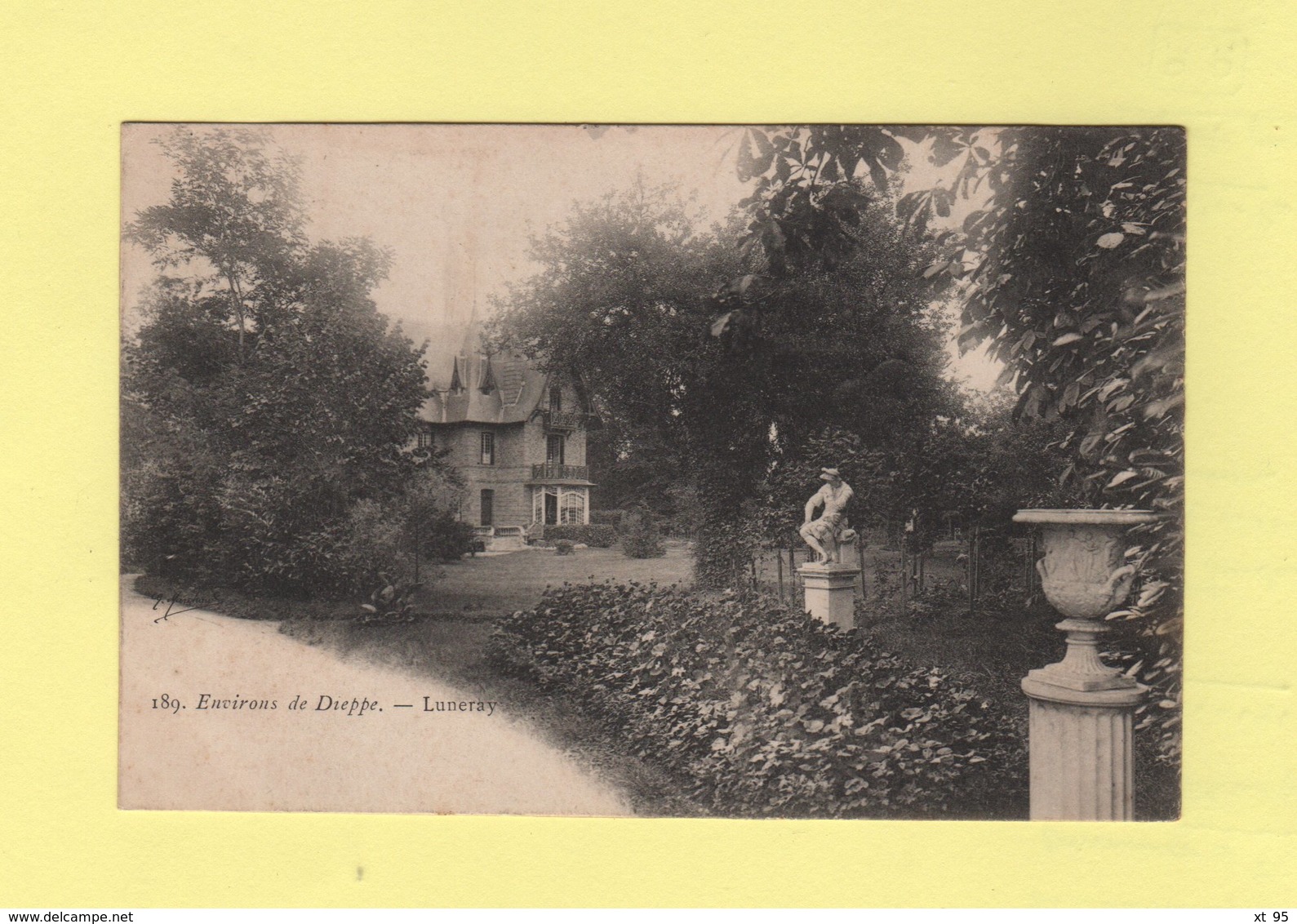 Convoyeur Fontaine Le Dun A Dieppe + Dieppe A Gournay + Rouen A Amiens - Type Blanc - 1905 - Cpa De Luneray - Railway Post