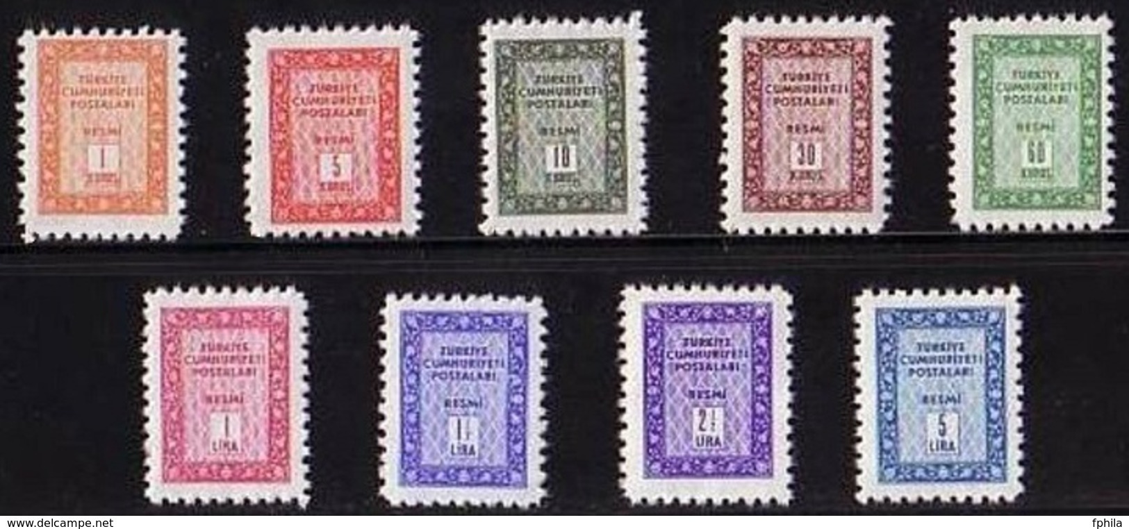 1960 TURKEY OFFICIAL STAMPS MNH ** - Timbres De Service