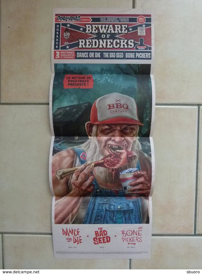 Dossier De Presse Dépliant = Poster Gore - Doggybags - Beware Of Rednecks - Editions Ankama - Label 619 - 24cm X 64cm - Dossiers De Presse