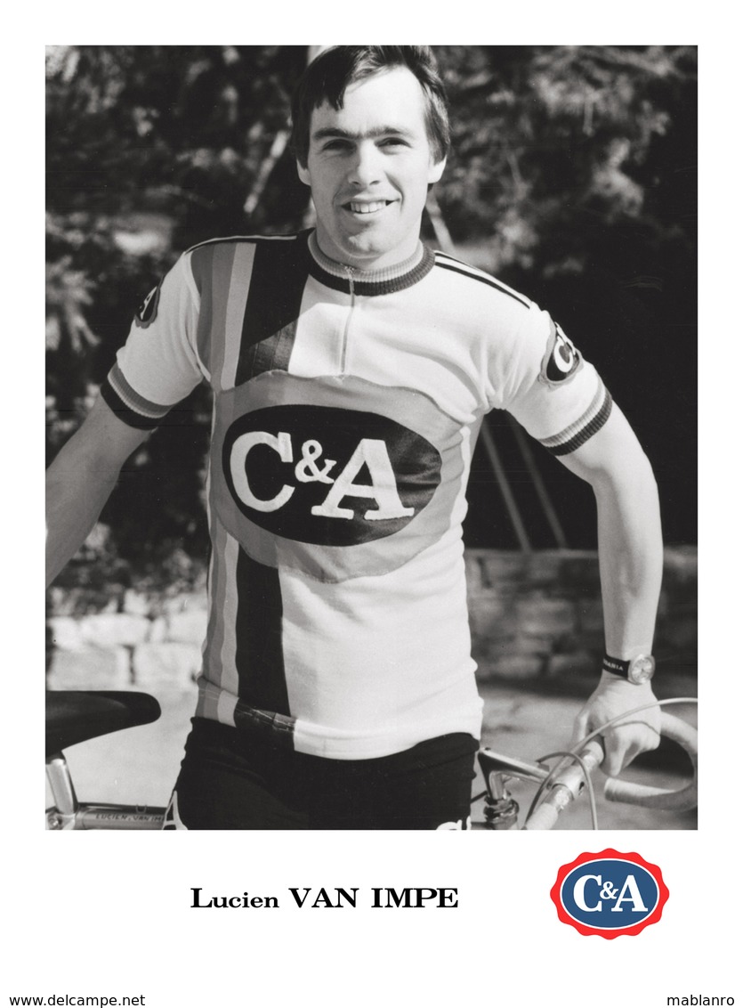 PHOTO RIGIDE FORMAT 18 X 24 GRAND CALITÉ LUCIEN TEAM C & A 1978 - Cycling