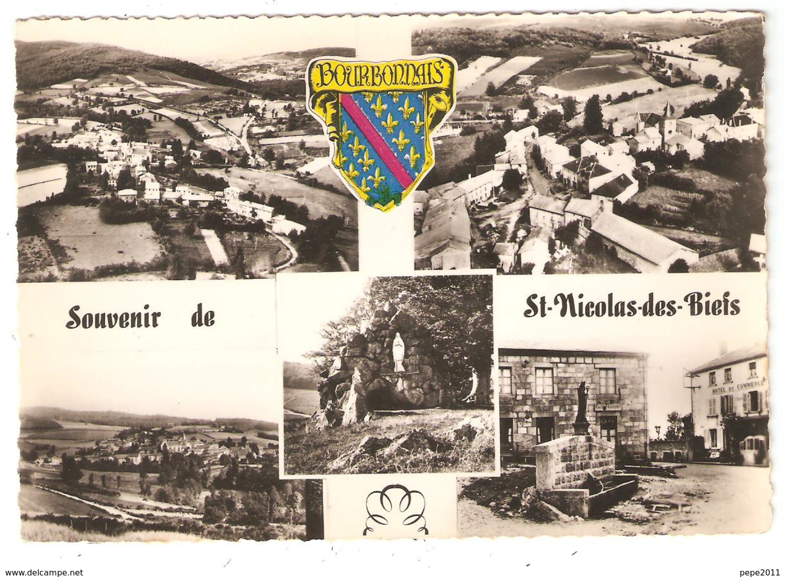 CPSM 03 Saint NICOLAS Des BIEFS - Multivues - Ecusson Du Bourbonnais - Autres & Non Classés