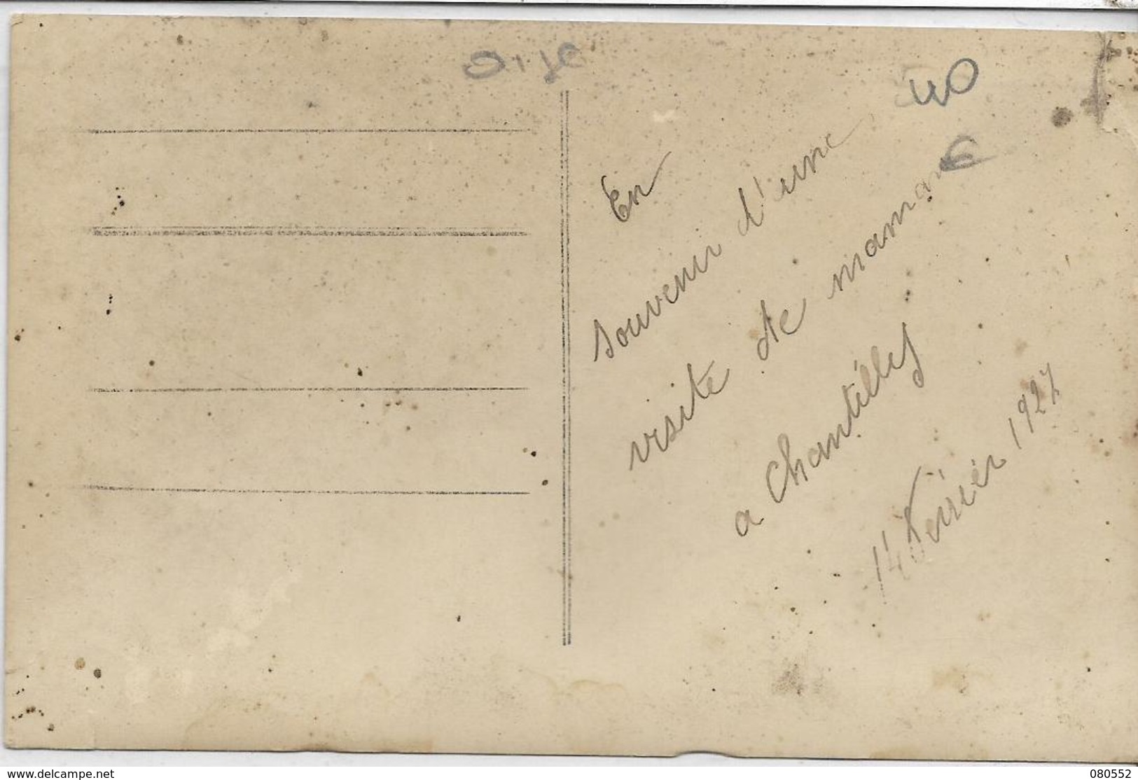 60 Environs De CHANTILLY . Carte-photo , Magasin épicerie , Souvenir Du 11 Février 1927  , état Extra - Chantilly