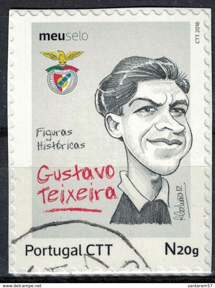 Portugal 2016 Oblitéré Used Figures Historiques Football Portugais Gustavo Teixeira Benfica SU - Oblitérés