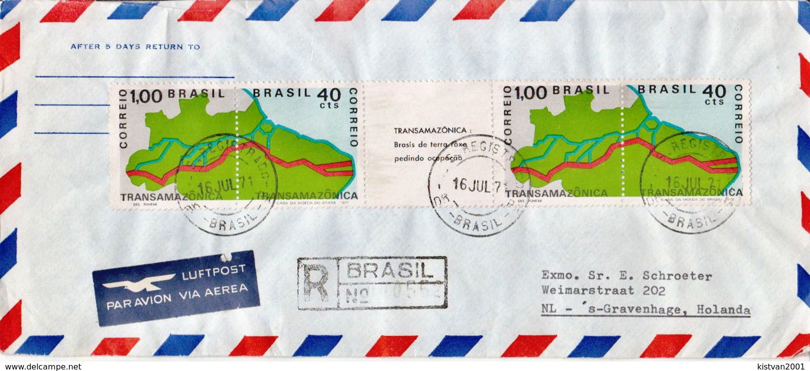 Postal History Cover: Brazil Transamazonica Stripe On Cover - Geography