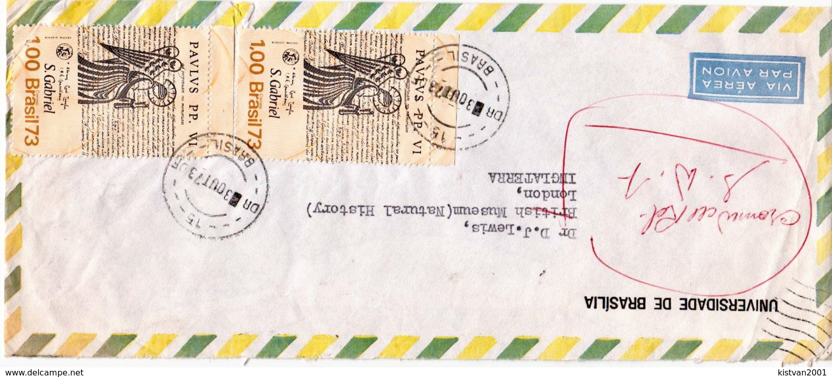 Postal History Cover: Brazil Stamps From SSs On Cover - Cristianismo