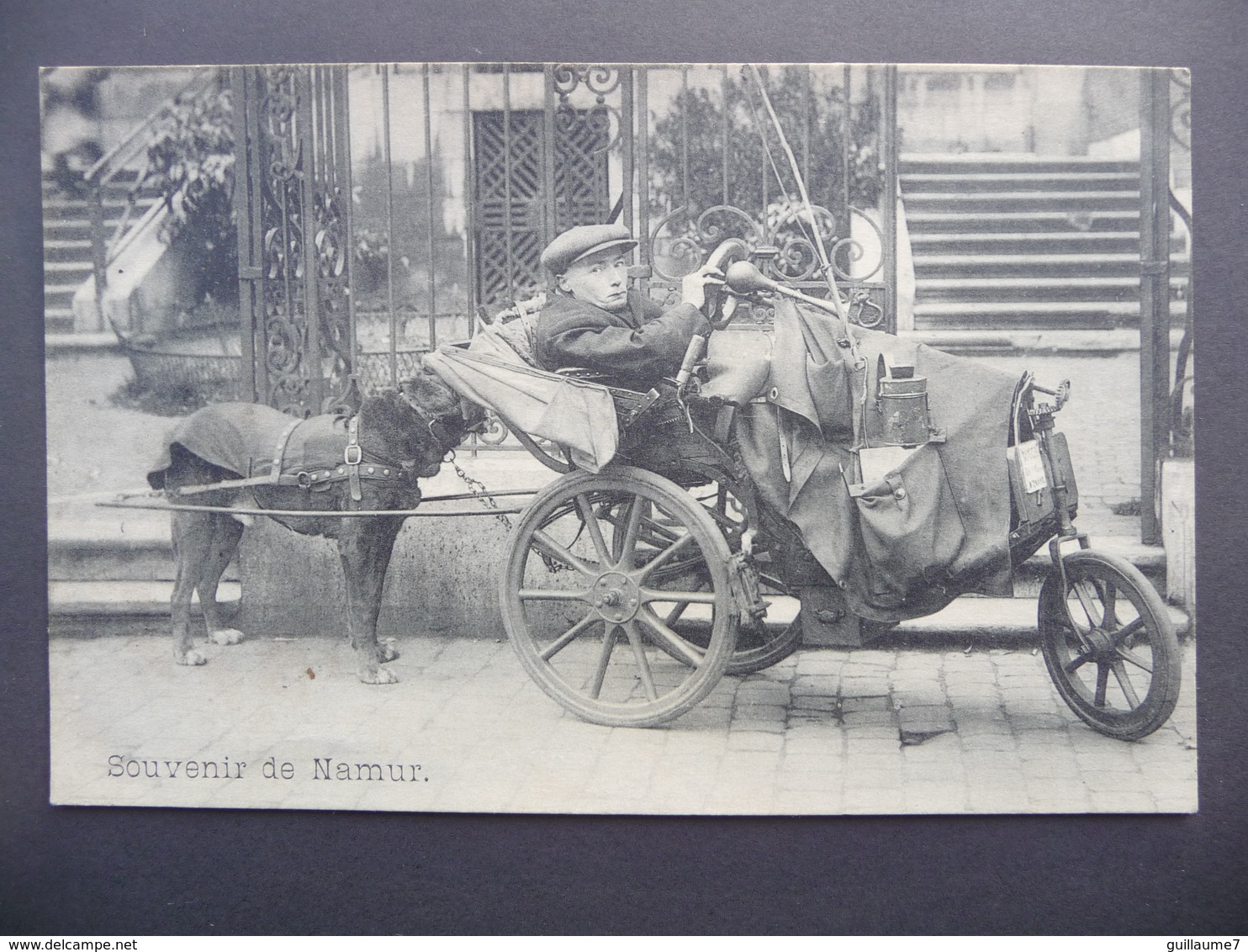 CPA - Souvenir De Namur -  Invalide De Guerre En Tricycle, Chien, Charrette - Guerre 1914-18