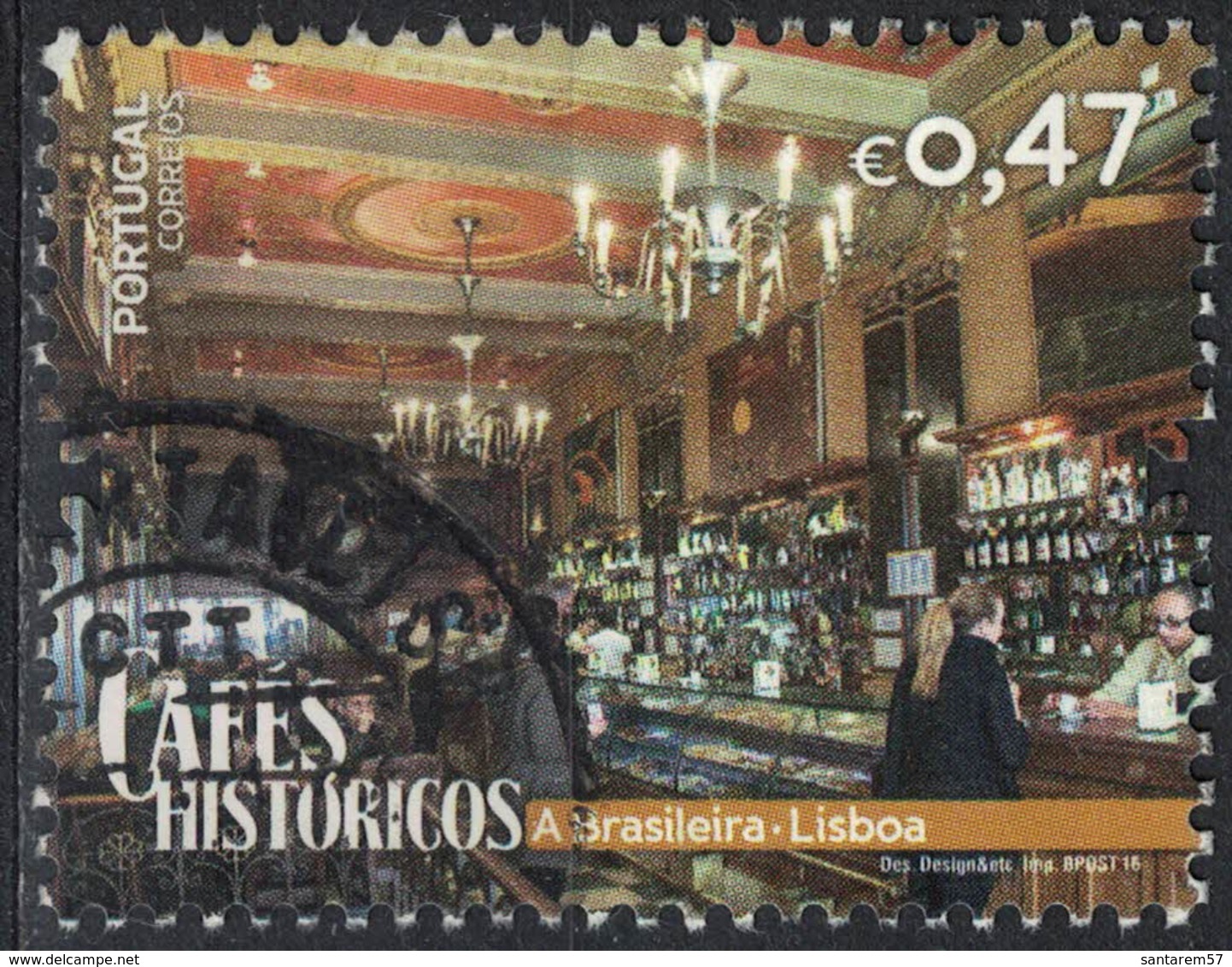 Portugal 2016 Oblitéré Used Cafés Históricos Cafés Historiques A Brasileira Lisbonne SU - Oblitérés