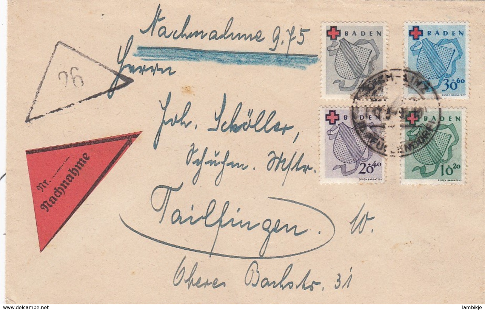 Allierter Besetzung Baden Brief 1949 - Autres & Non Classés