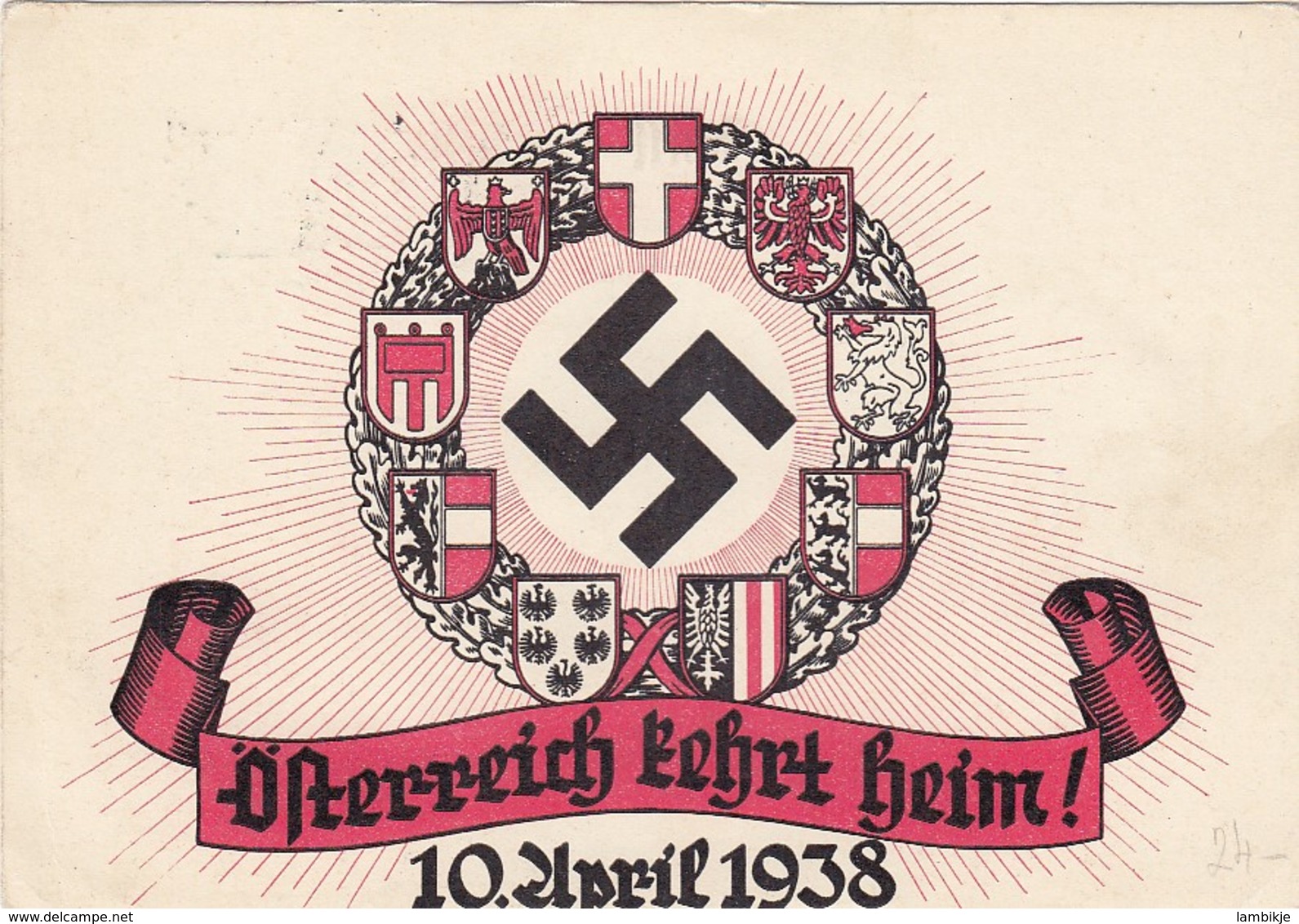 Deutsches Reich Postkarte Propaganda 1938 Österreich Kehrt Heim - Gebraucht