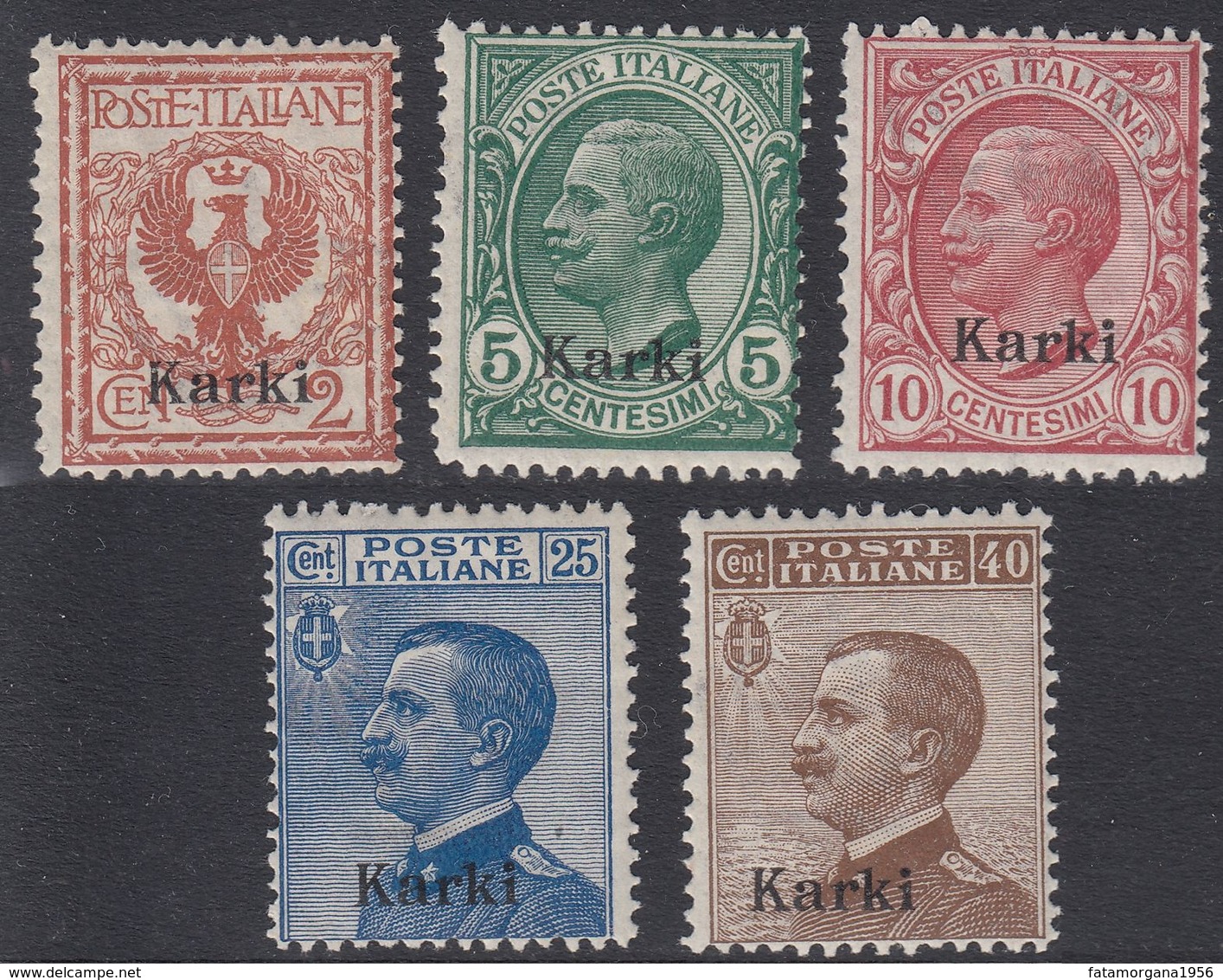 ITALIA - KARKI - 1912 - Lotto Di 5 Valori Nuovi MH/MNH: Unificato 1/3, 5 E 6. - Egée (Carchi)