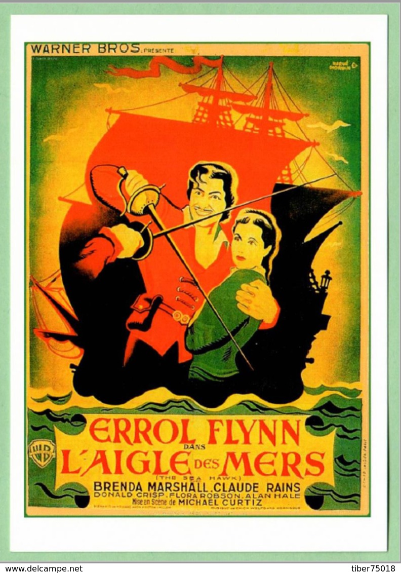 Carte Postale : L'Aigle Des Mers (film - Cinéma - Affiche - Errol Flynn) Illustration : Hervé Morvan - Morvan