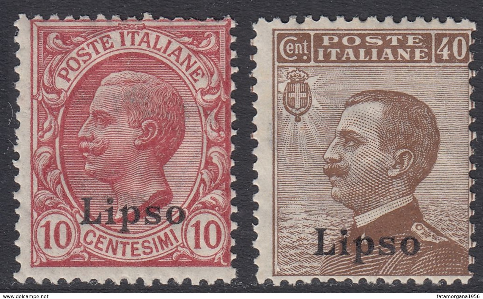 ITALIA - LIPSO - 1912 - Lotto Di 2 Valori Nuovi Non Linguellati: Unificato 3 E 6. - Aegean (Lipso)