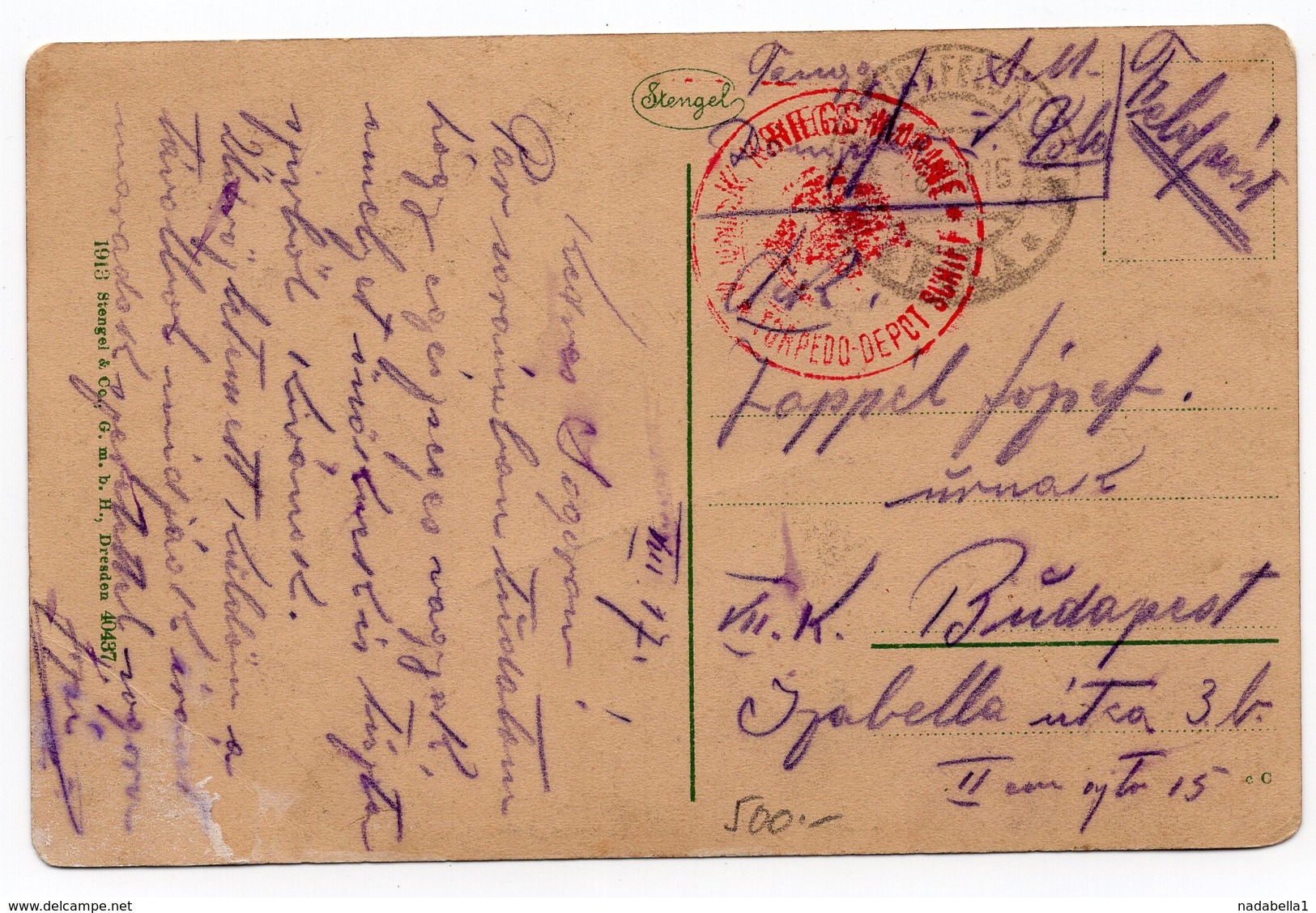 1916, WWI, AUSTRIA, ITALY, POLA TO SPLIT, TORPEDO DEPOT, SPALATO, PALAZZO DI DIOCLEZIANO - Covers & Documents