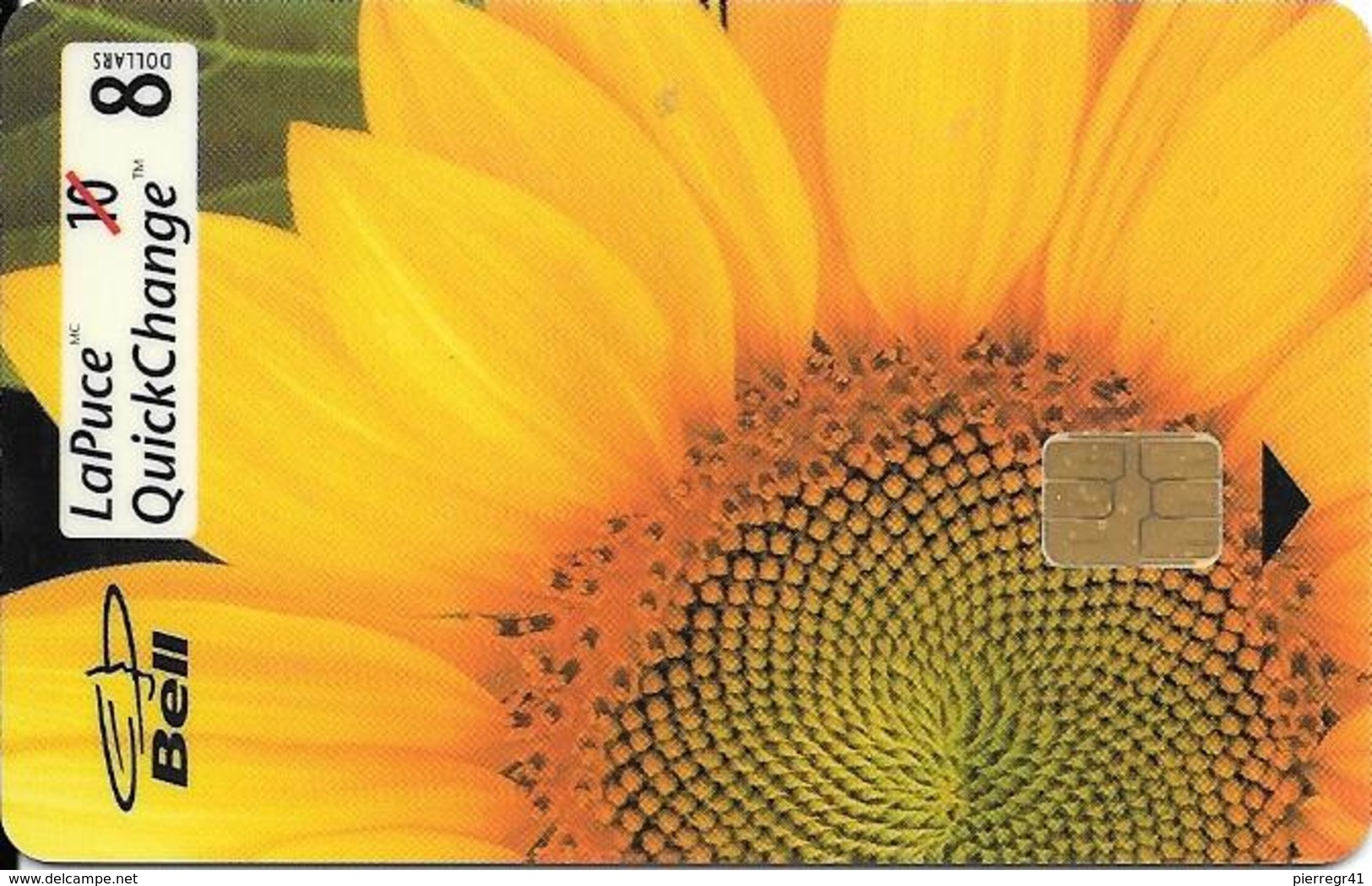 CARTE-PUCE-CANADA-BELL-8$-LA PUCE-TOURNESOL-TBE - Canada