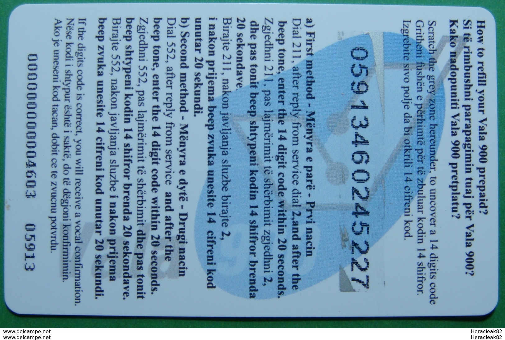 Kosovo PREPAID PHONE CARD 40 EURO USED Operator VALA900 Serial # 5913 *CHAIR* 1 Ed. VERY RARE - Kosovo