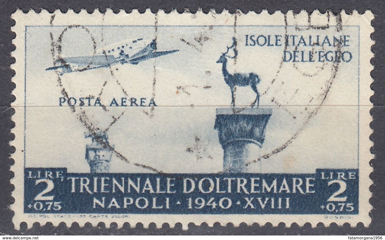 ITALIA - ISOLE DELL'EGEO - 1940 - Unificato Posta Aerea  A54, Usato. - Ägäis