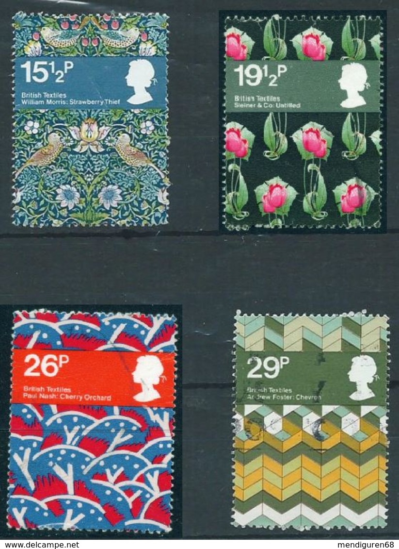 GROSBRITANNIEN GRANDE BRETAGNE GB 1982 TEXTILES SET OF 4 USED SG 1192-95 MI 923-26 SC 996-999 IV 1052-1055 - Gebraucht