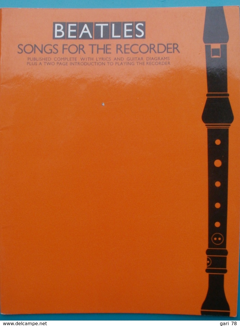 BEATLES Songs For The Recorder (textes En Anglais) - Autres & Non Classés