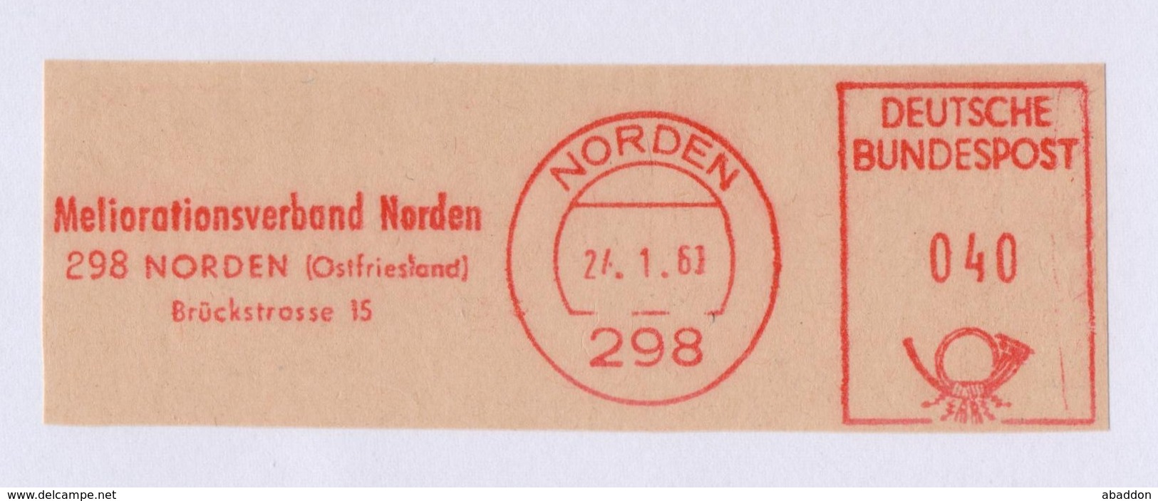 BRD AFS - NORDEN, Meliorationsverband Norden 26.1.60 - Franking Machines (EMA)