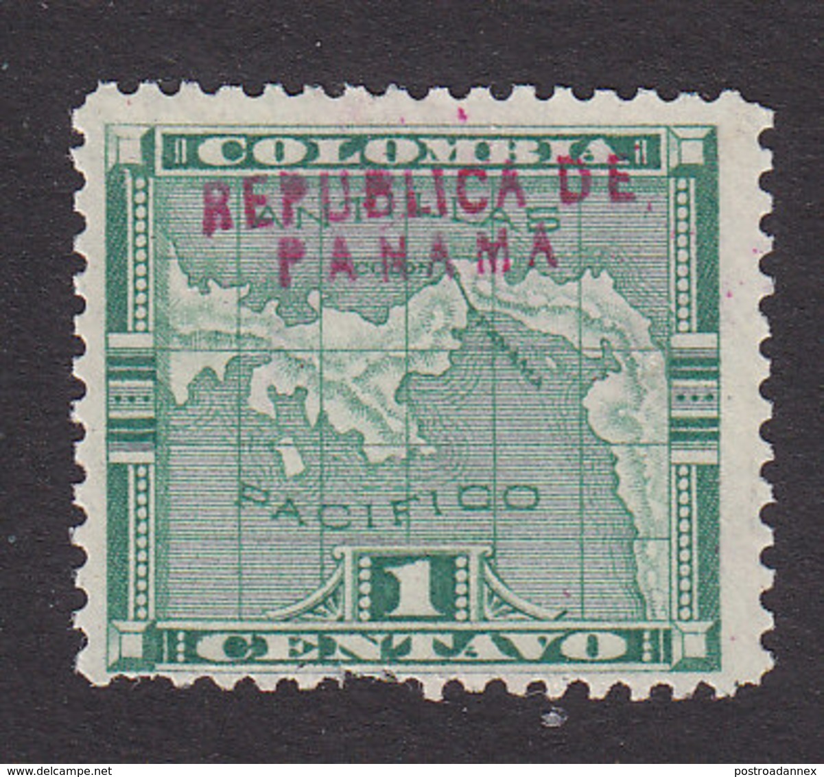 Panama, Scott #51, Mint No Gum, Map Overprinted, Issued 1903 - Panama