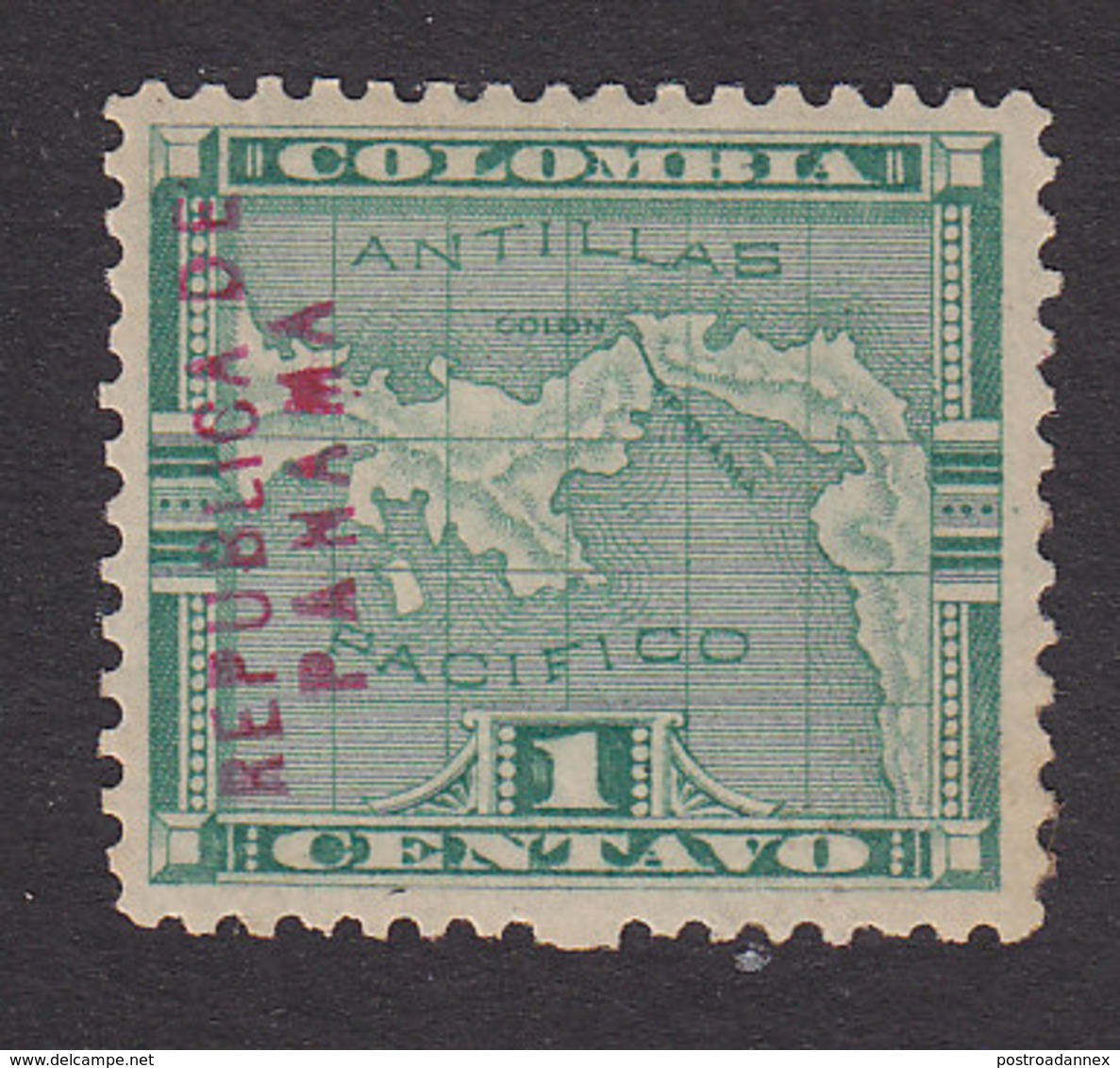 Panama, Scott #51, Mint Hinged, Map Overprinted, Issued 1903 - Panama