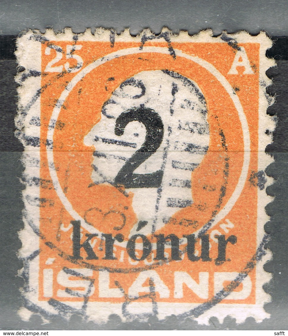 Island 119 Gestempelt - 2 Kr. Auf 25 Aurar Aufdruck 1925 - Used Stamps