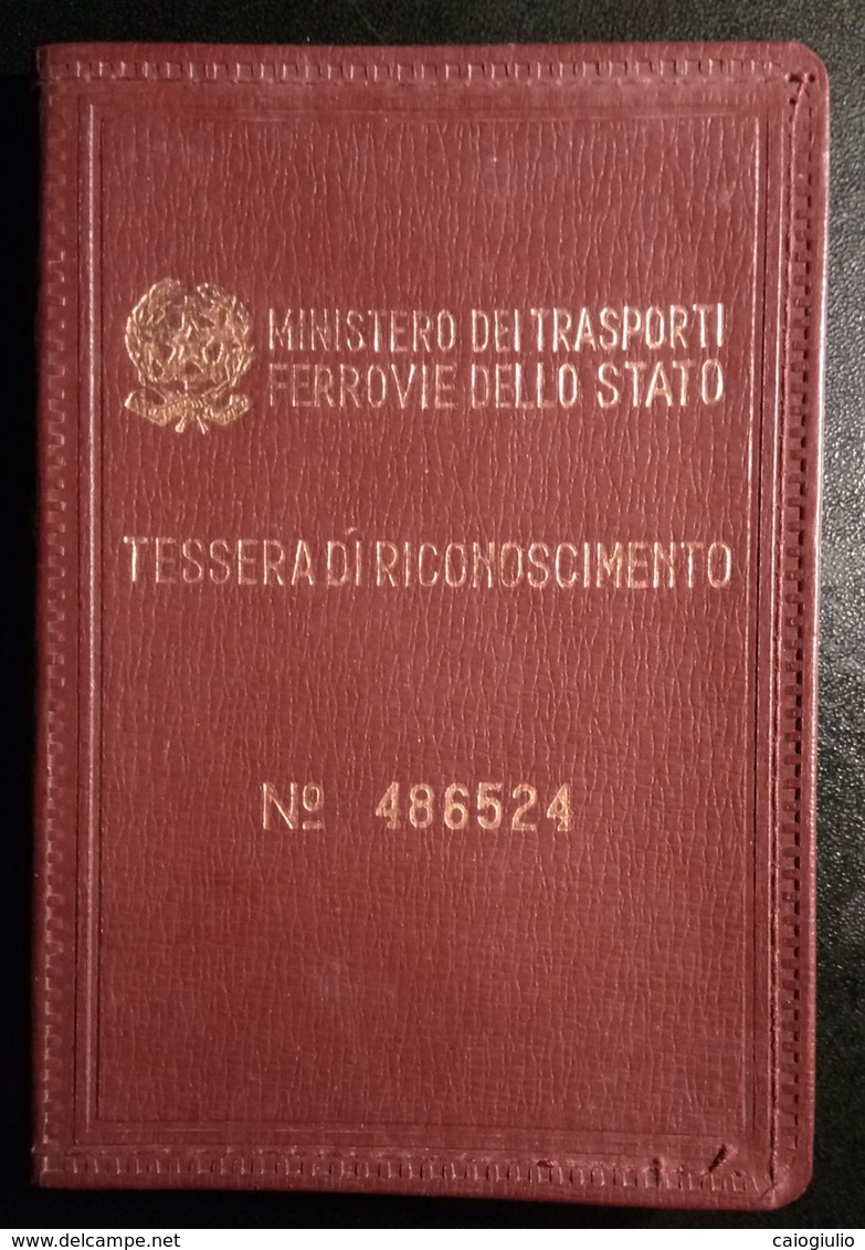 MINISTERO DEI TRASPORTI FERROVIE STATO TESSERA RICONOSCIMENTO 1958 - Europe