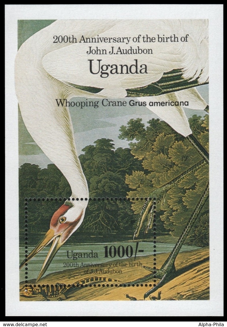 Uganda 1985 - Mi-Nr. Block 54 ** - MNH - Vögel / Birds - Audubon - Uganda (1962-...)