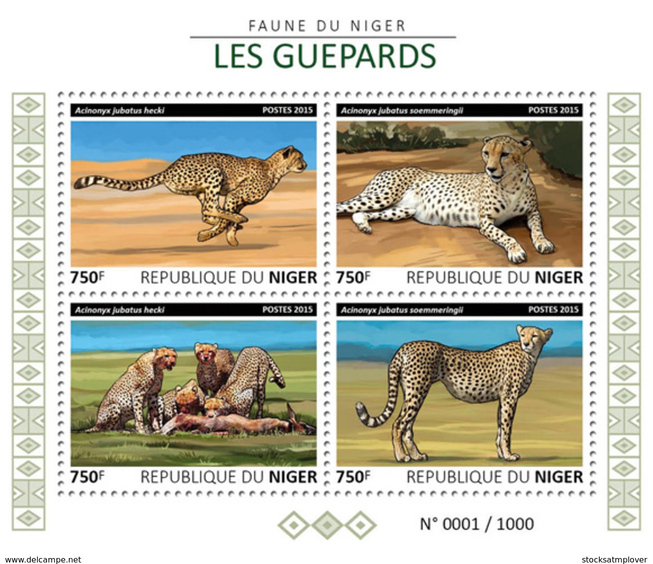 Niger 2015 Fauna Cheetahs - Niger (1960-...)