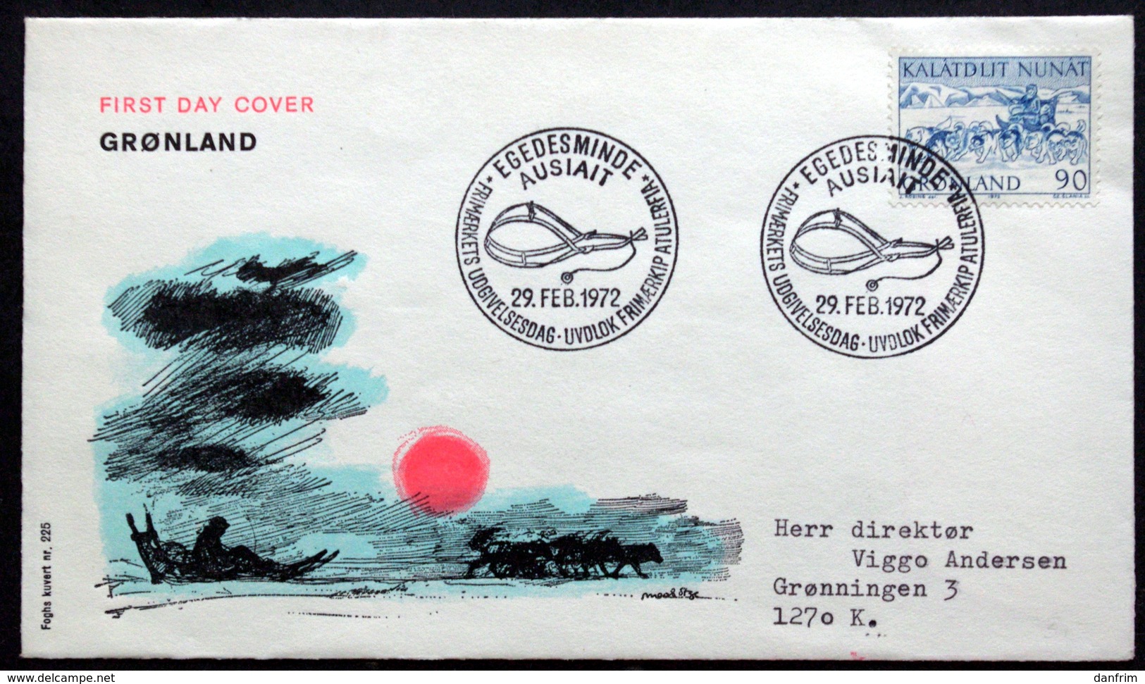 Greenland 1972 Cz.Slania  Conveyance Of Mail In Greenland - Dog Sledge Minr. 80 FDC ( Lot 6676 ) - FDC