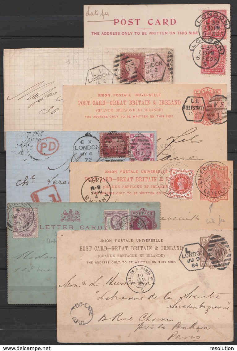 Lot 36 Lettres En Levée Exceptionnelle LI LATE FEE (LONDON, EASTCHEAPE, FENCHURCH St, THORMONGTON Av, TREADNEEDLE St, LI - Storia Postale