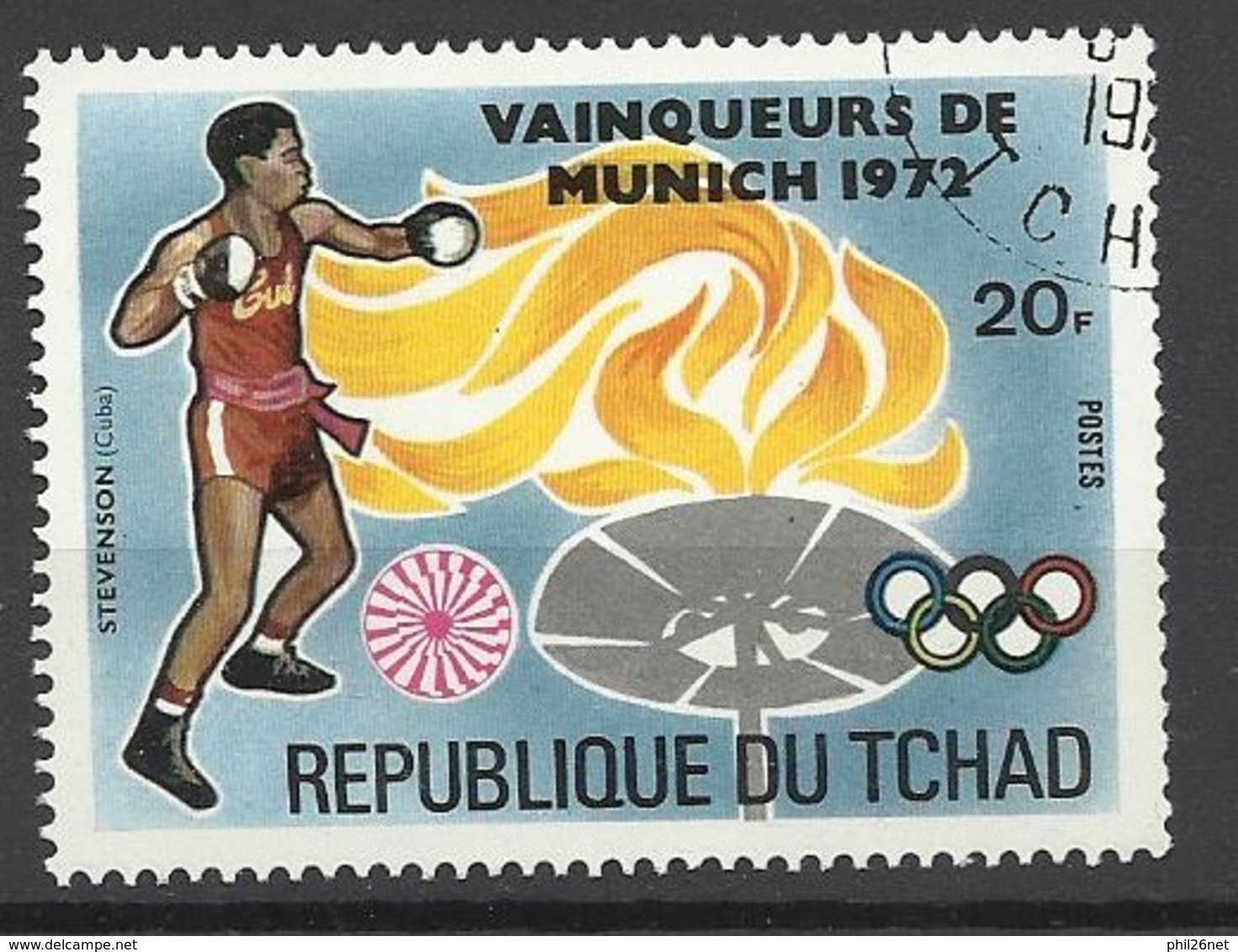 Tchad N° 275A   Vainqueurs Aux Jeux Olympiques De Munich  En 1972  Boxe   Stevenson   Cuba    Oblitéré TB    - Pugilato