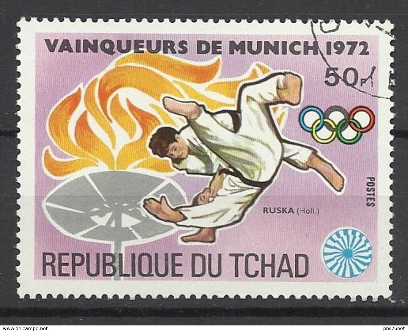 Tchad N° 280C  Vainqueurs Aux Jeux Olympiques De Munich 1972   Judo Ruska  Pays-Bas    Oblitéré TB  - Judo