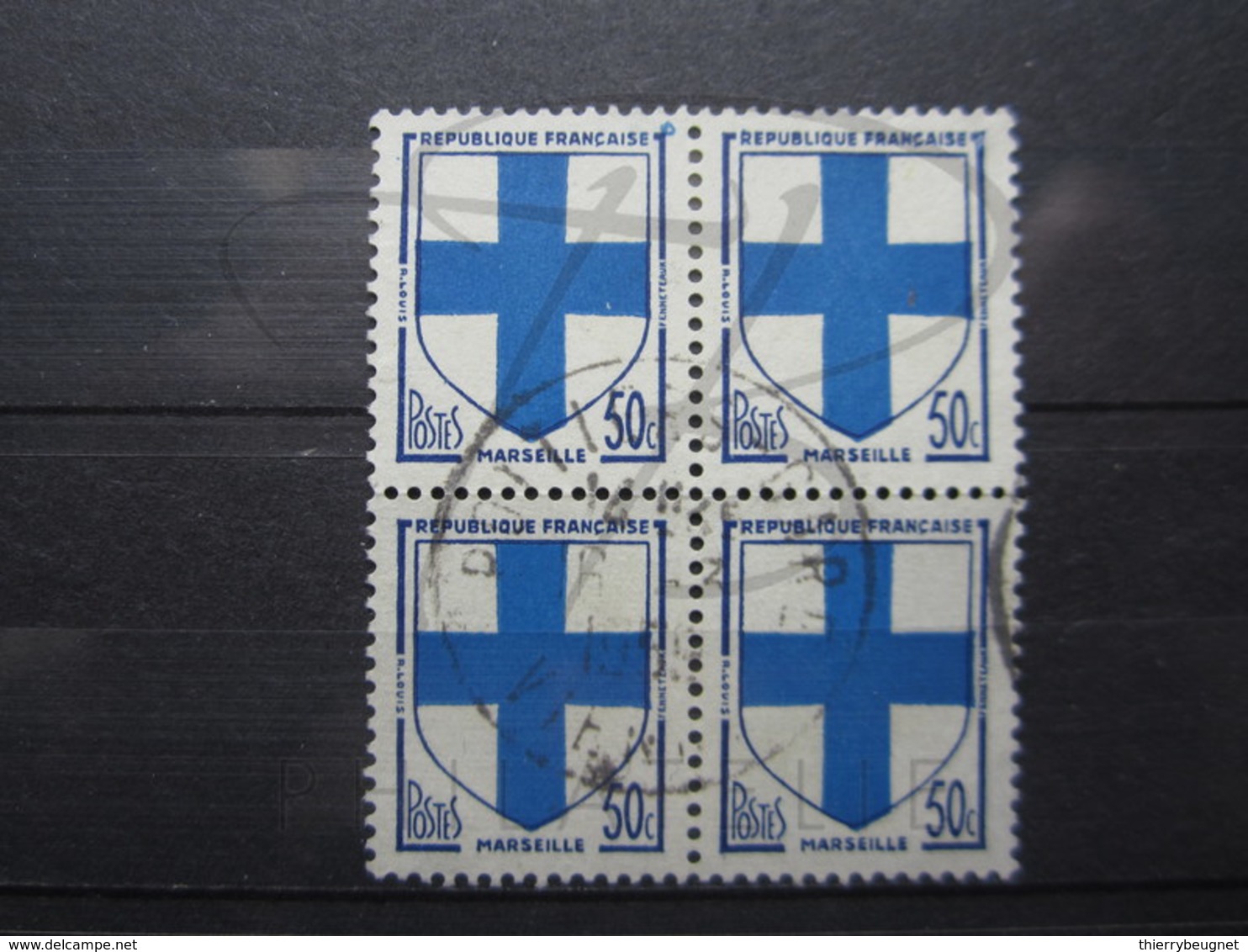 VEND BEAUX TIMBRES DE FRANCE N° 1180 EN BLOC DE 4 , OBLITERATION " POITIERS-GARE " !!! - 1941-66 Armoiries Et Blasons