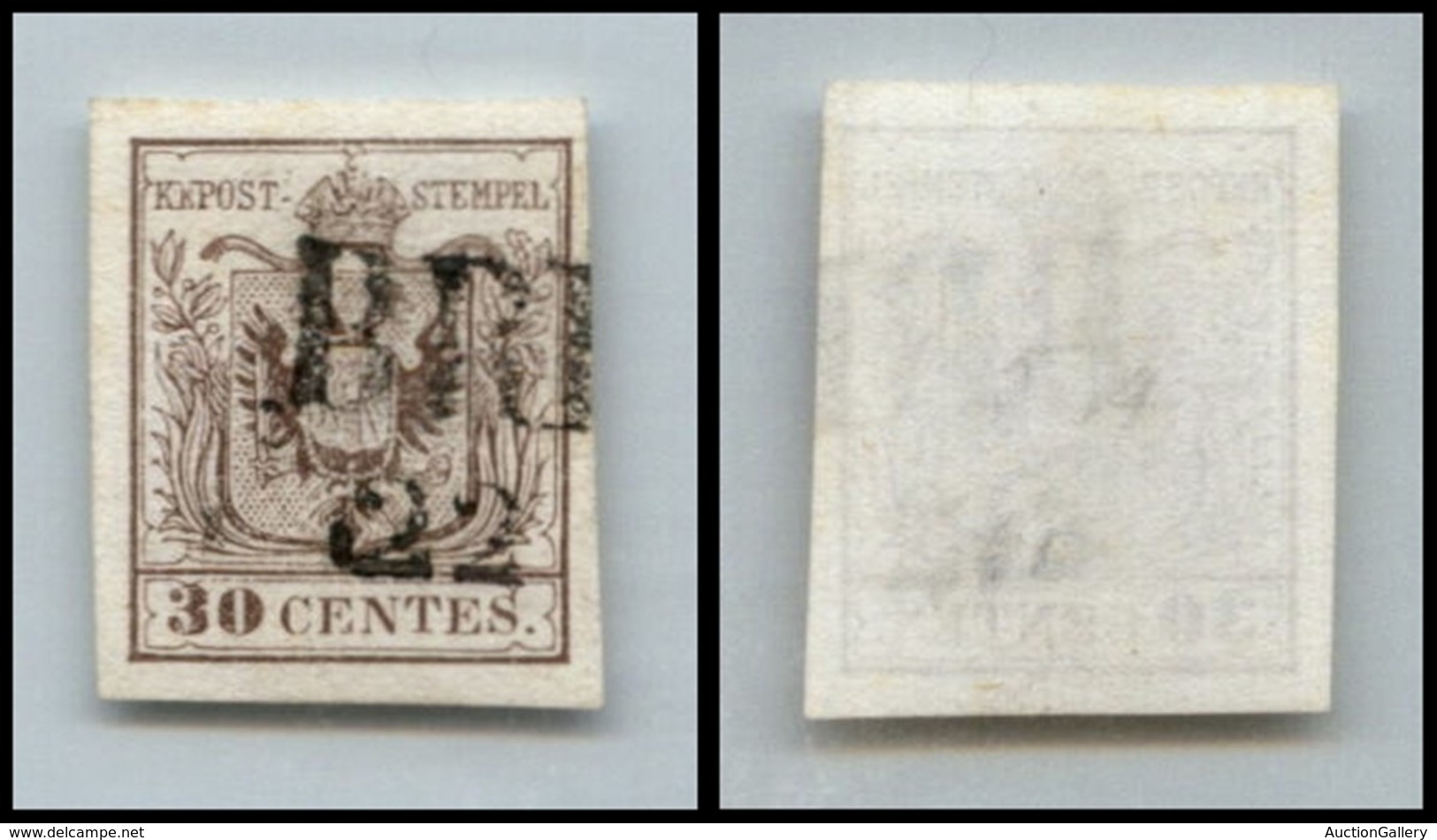 ANTICHI STATI - LOMBARDO VENETO - 1850 - 30 Cent (7a - Prima Tiratura) - Usato A Brescia (75) - Andere & Zonder Classificatie